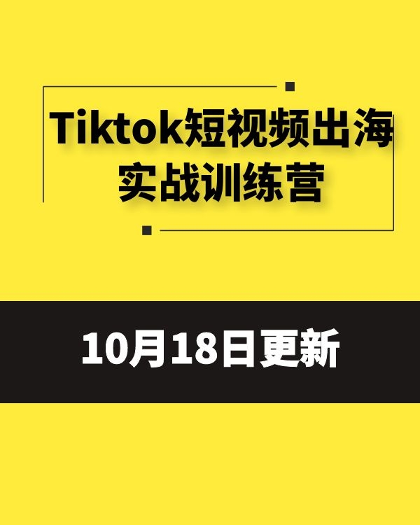 Tiktok短视频出海实战训练营