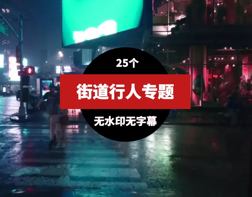 行人街道高清无水印视频素材25个