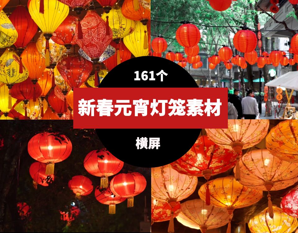 实拍喜庆节日花大红灯笼春节过年元旦元宵节视频素材