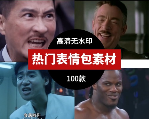 100款热门搞笑表情包 原声视频素材